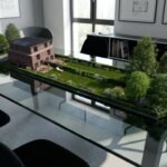 Gartenperspektive – Doppelhaushälfte mit Südgrundstück in Hamburg-Ohlstedt Architekturmodell der Doppelhaushälfte mit großem Südgarten in Hamburg-Wohldorf-Ohlstedt